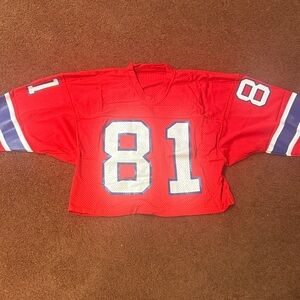 Vintage New England Patriots Football Jersey with Number 81 - Half Jersey
